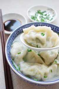 chinese dumpling recipe - boiled dumpling with chicken soup